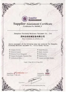 Certificado ISO9001 molinos Pinchuang